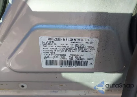 2018 Infiniti Q50 3.0T Luxe из США, поврежденный, VIN JN1EV7AP3JM356130